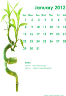 2012 Calendar Template