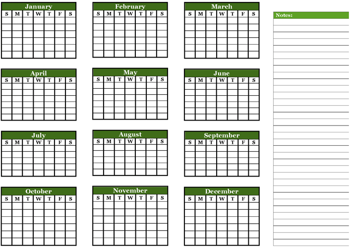 Annual Calendar / Checklist