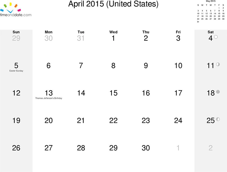 April 2015 Calendar 1