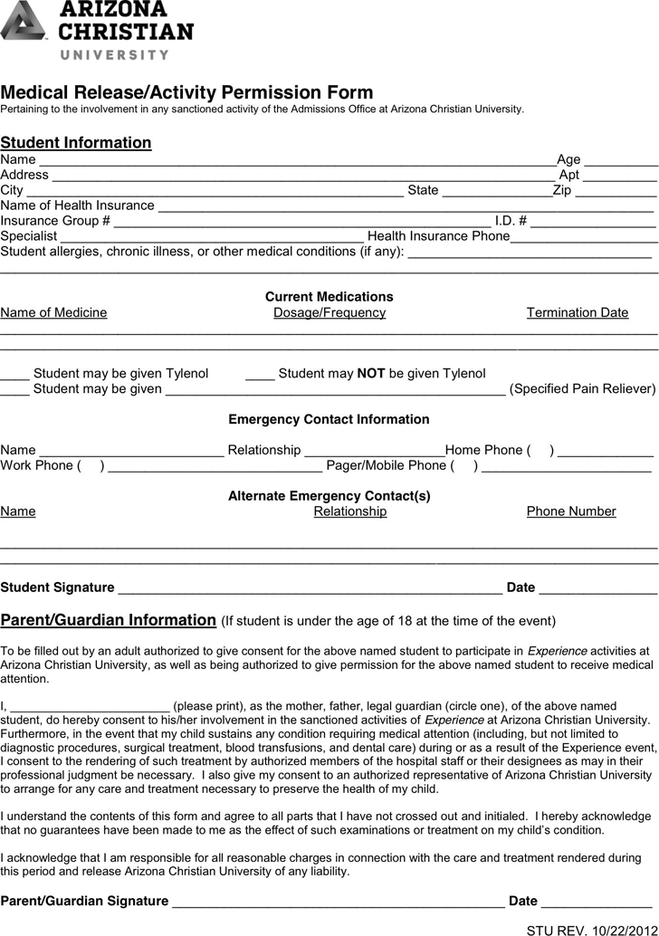 Arizona Medical Release Form 1