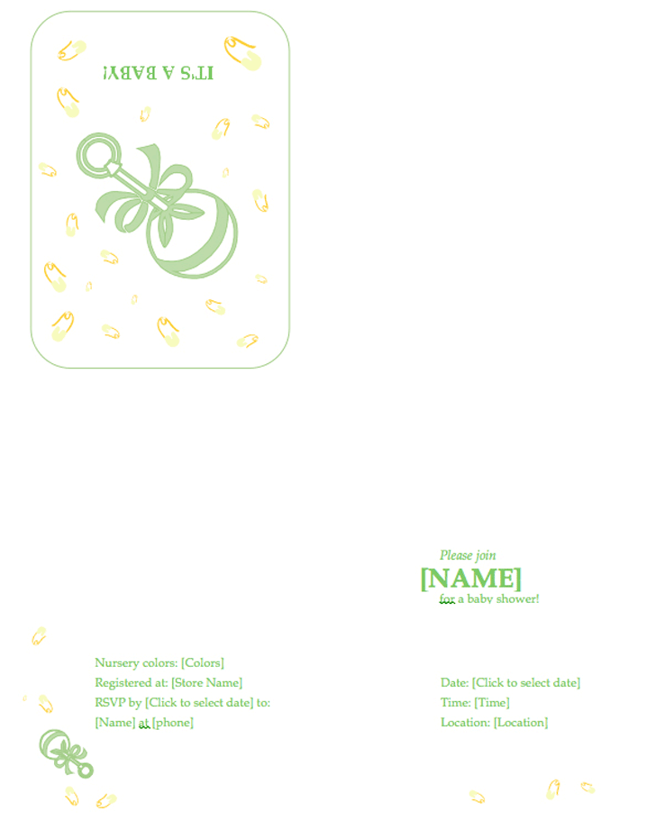 Baby Shower Invitation Template 1