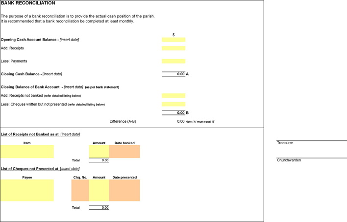 Bank Reconciliation Template Page 2