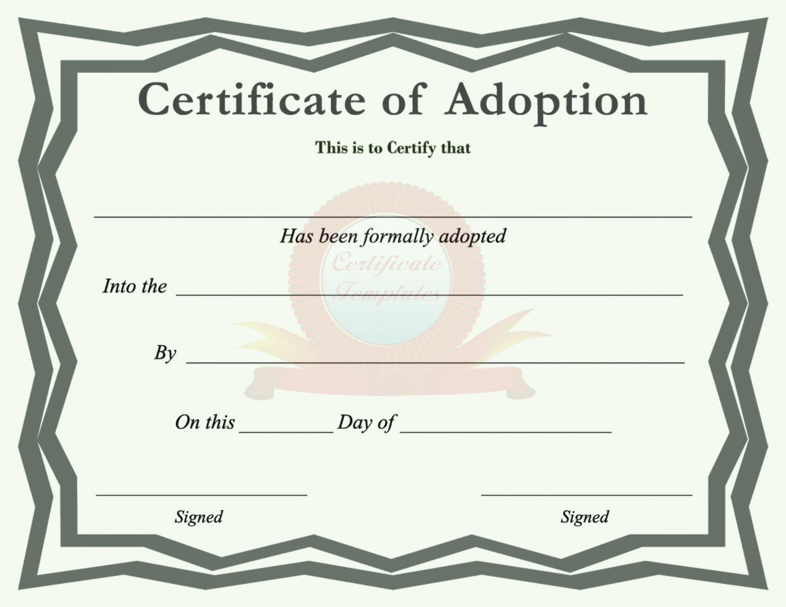 Certificate of Adoption