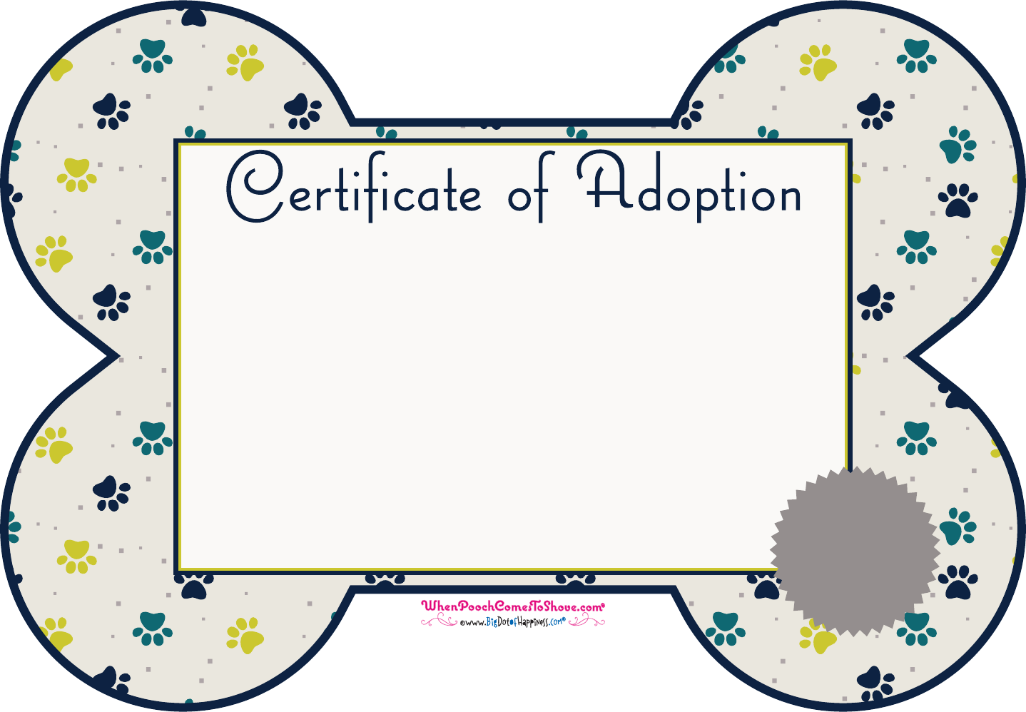 Pet Adoption Certificate