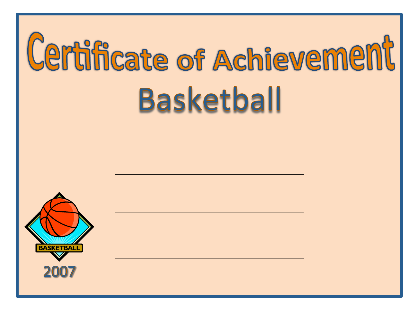 Certificate of Achievement - Basketball