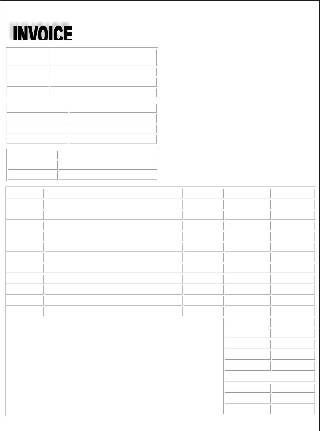 Blank Invoice Template 4