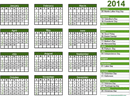 2014 Yearly Calendar