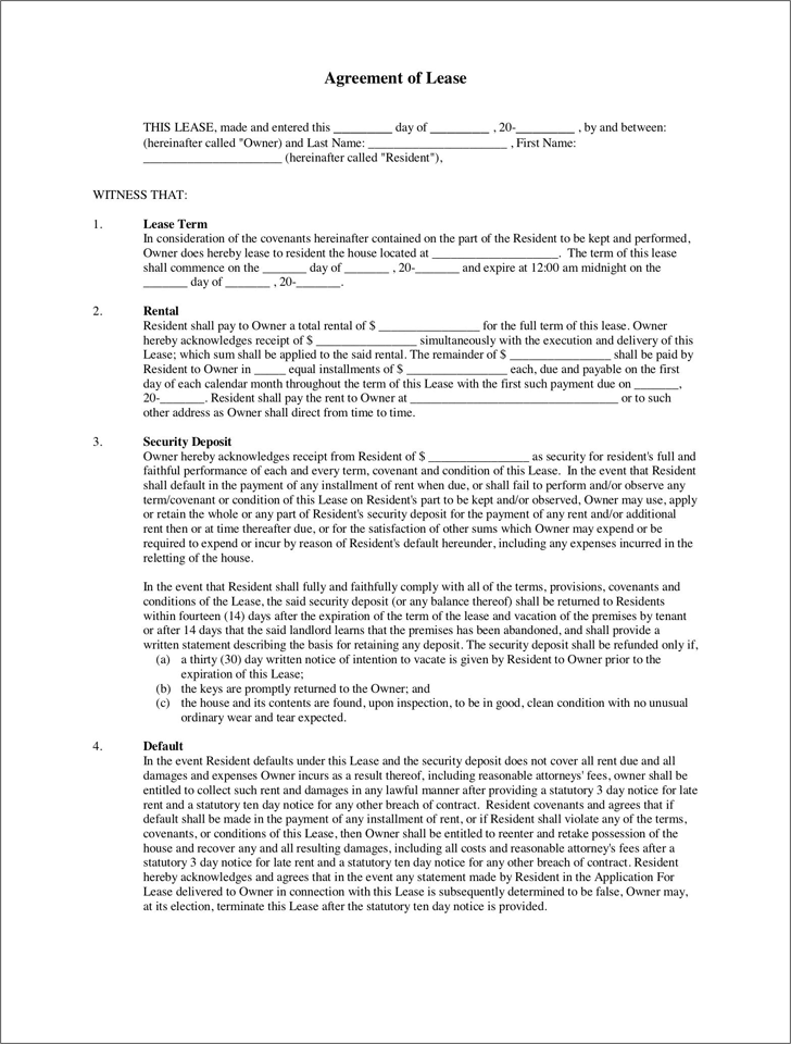 Blank Lease Agreement 1