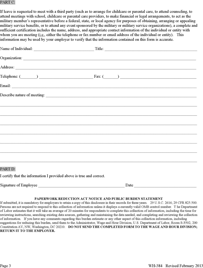 Certification of Qualifying Exigency For Military Family Leave Page 3