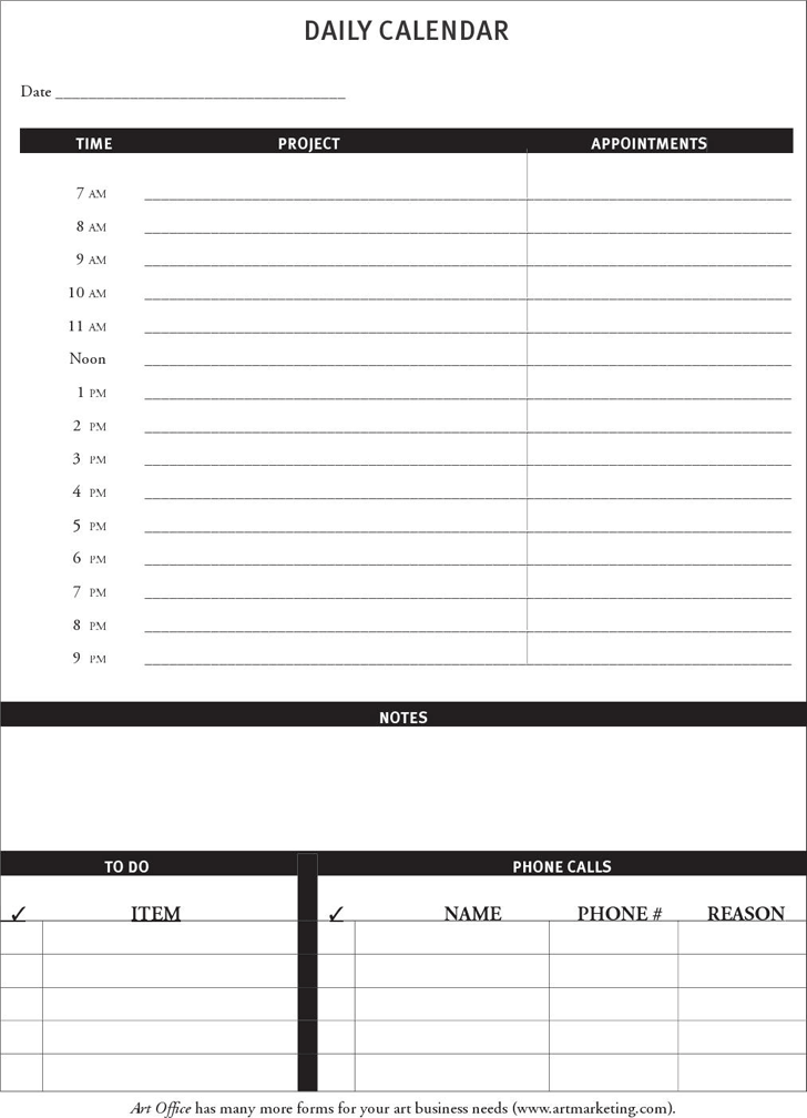 Daily Calendar Templates 10  Free Printable PDF Word Excel