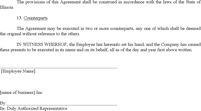 Employment Agreement Sample 3 Page 3
