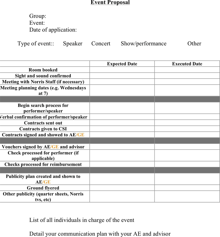 Event Proposal Template 1
