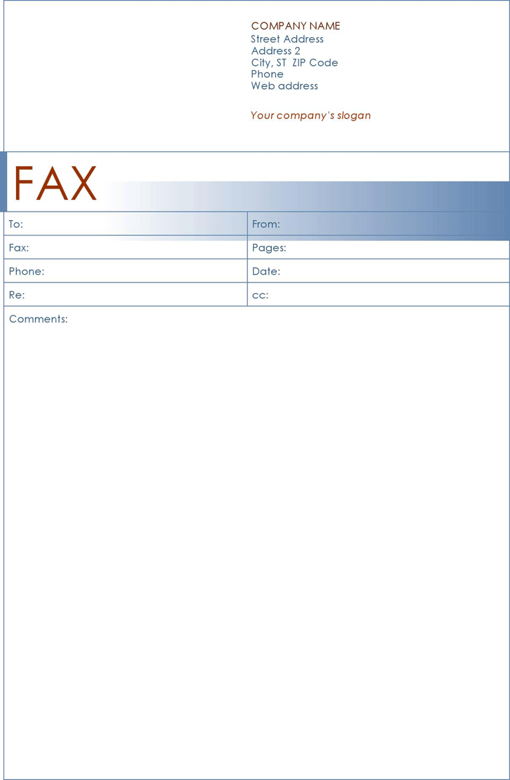 Fax Cover Sheet (Blue Design)