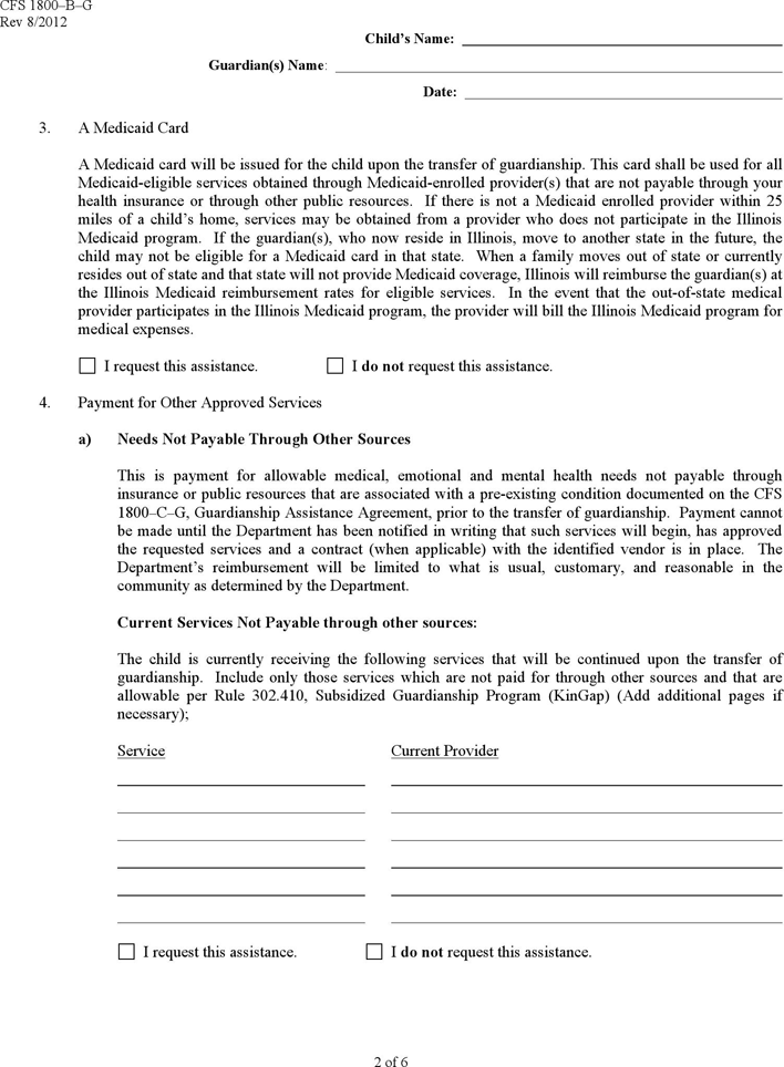 Illinois Guardianship Form Page 2