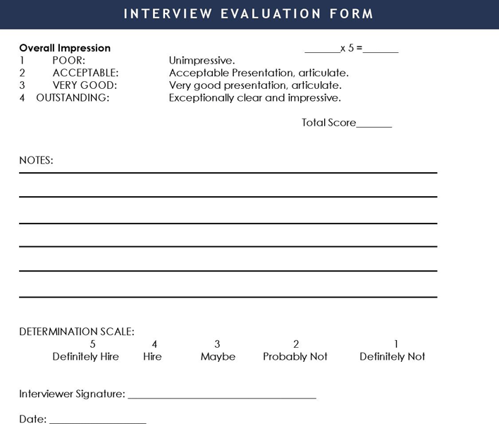 Interview Evaluation Form 2 Page 2