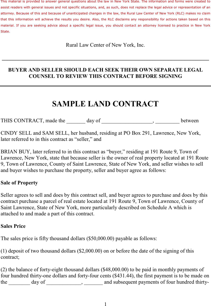 Land Contract Template 2