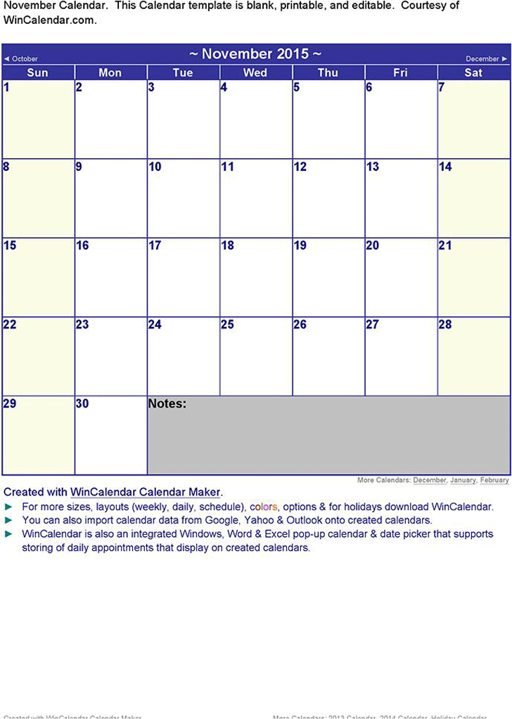 November 2015 Calendar 3