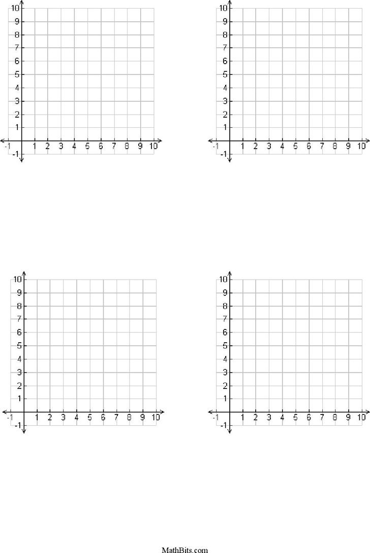 One Page With Four First Quadrant Templates With Labeled Scales
