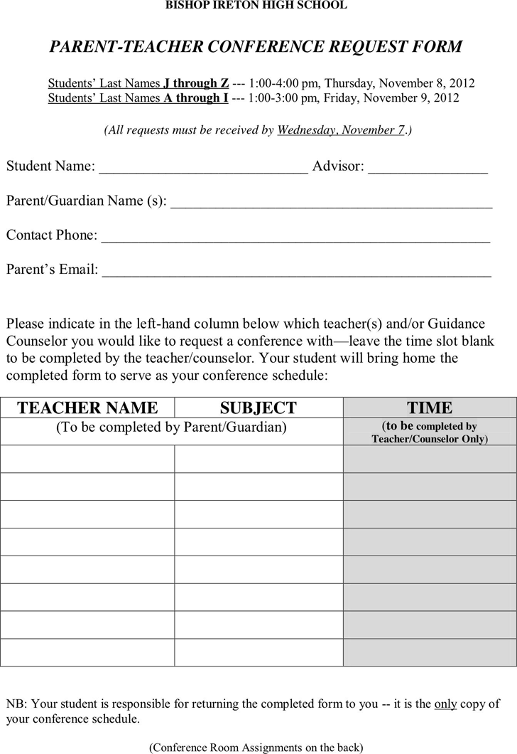 Parent-Teacher Conference Request Form
