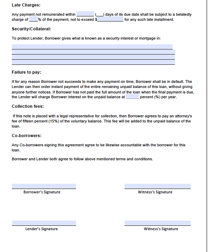 Personal Loan Agreement Form 3 Page 2