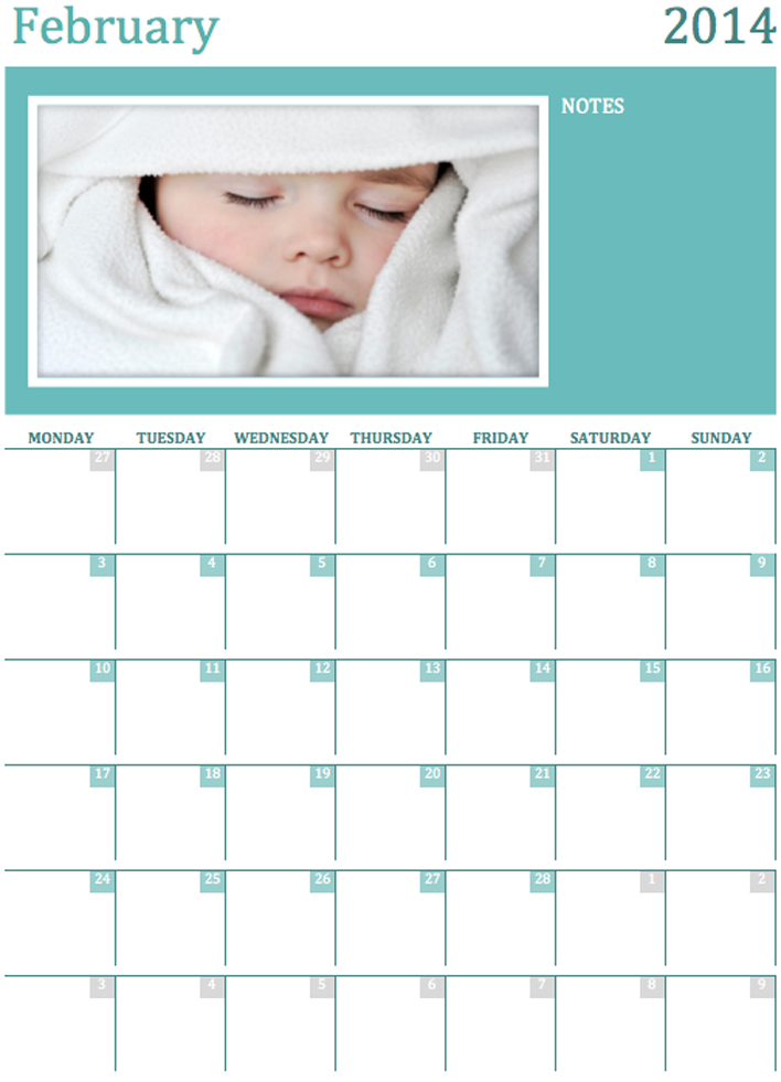 Photo Calendar Template 1 Page 2