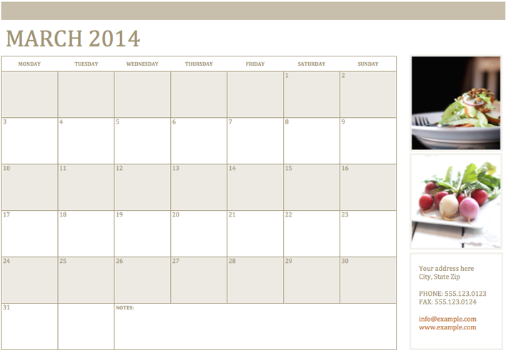 Photo Calendar Template 3 Page 3
