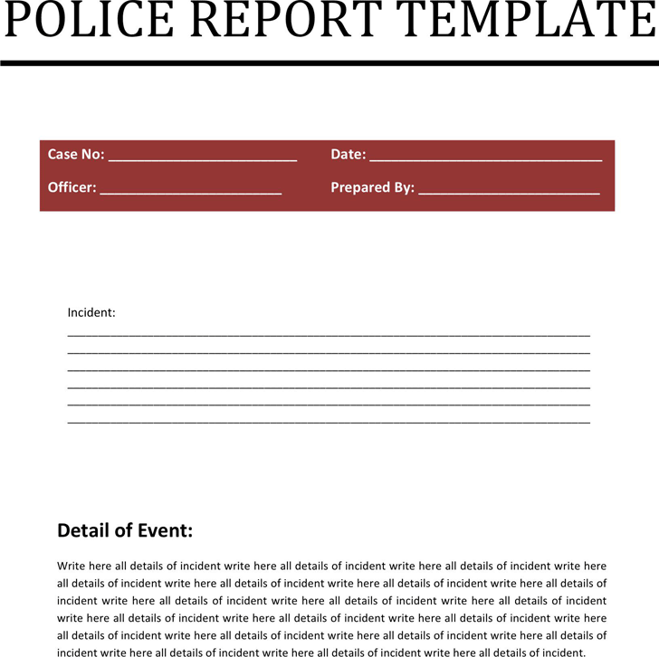 Police Report Template 2