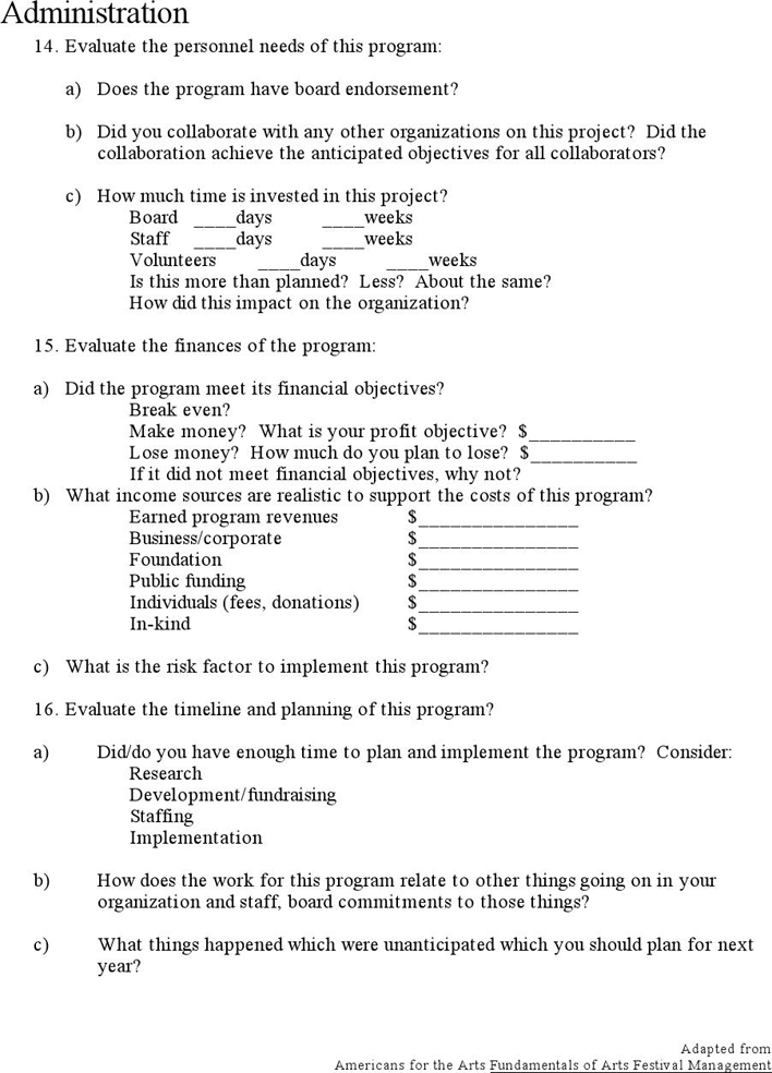 Program Evaluation Template Page 3