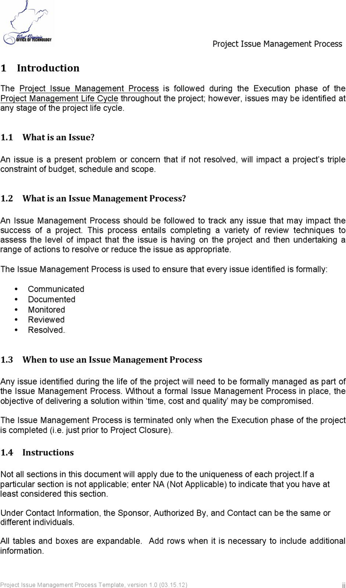 Project Management Template 2 Page 2