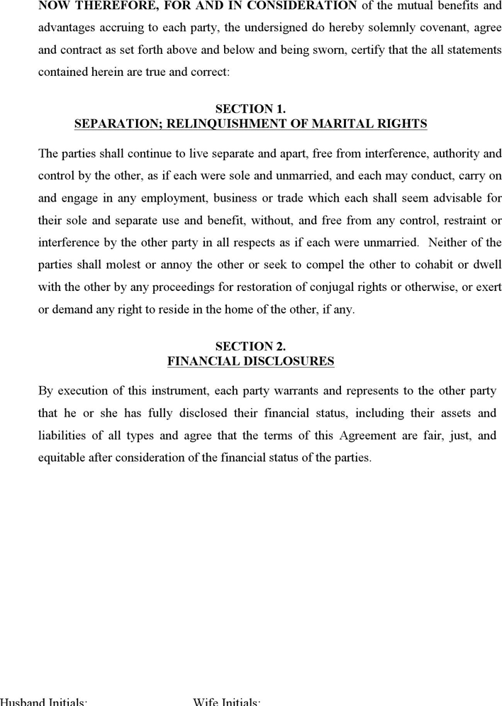 Rhode Island Marital Settlement Agreement Form Page 2