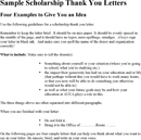 Scholarship Thank You Letter