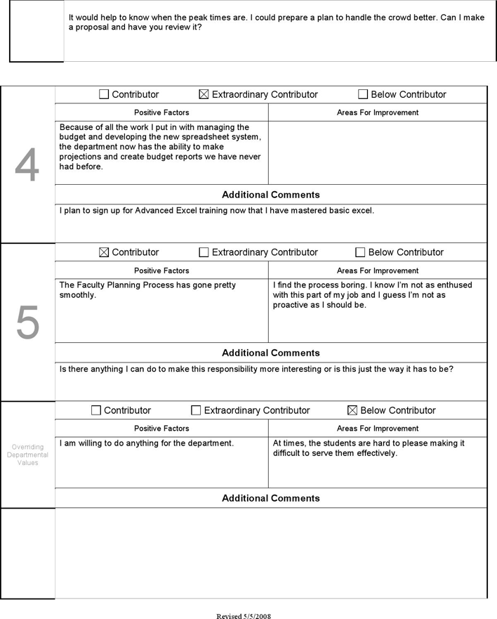 Sample Self Evaluation Page 2