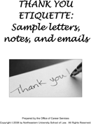 Thank You Letter Sample