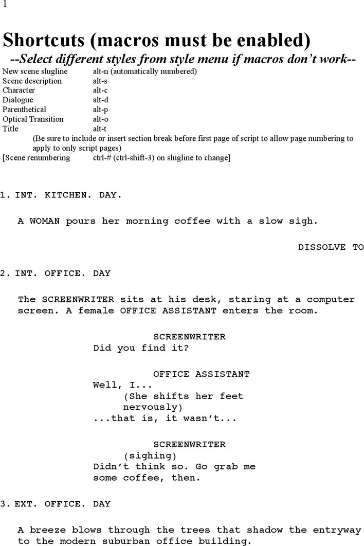 Screenplay Template 2 Page 2