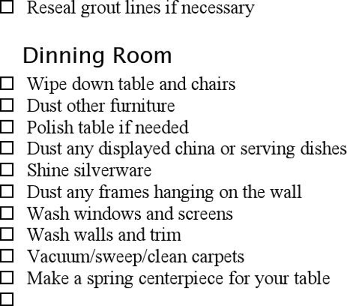 Spring Cleaning Checklist 1 Page 3