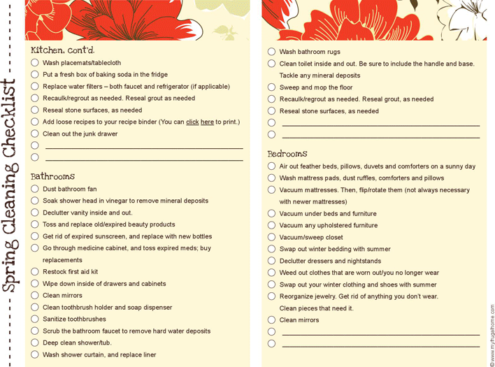 Spring Cleaning Checklist 3 Page 2
