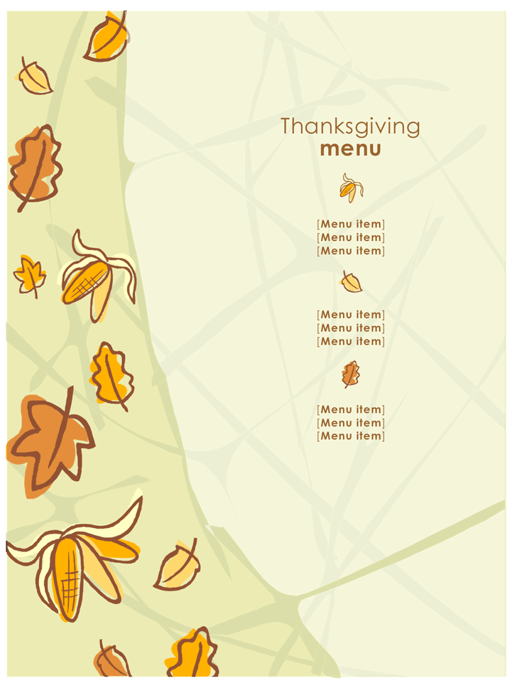 Thanksgiving Menu template 1
