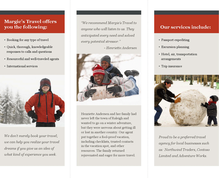 Tri-Fold Travel Brochure Template 2 Page 2