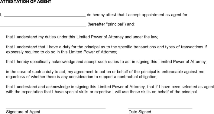 Vermont Limited Power of Attorney and Tax Information Authorization Form Page 2