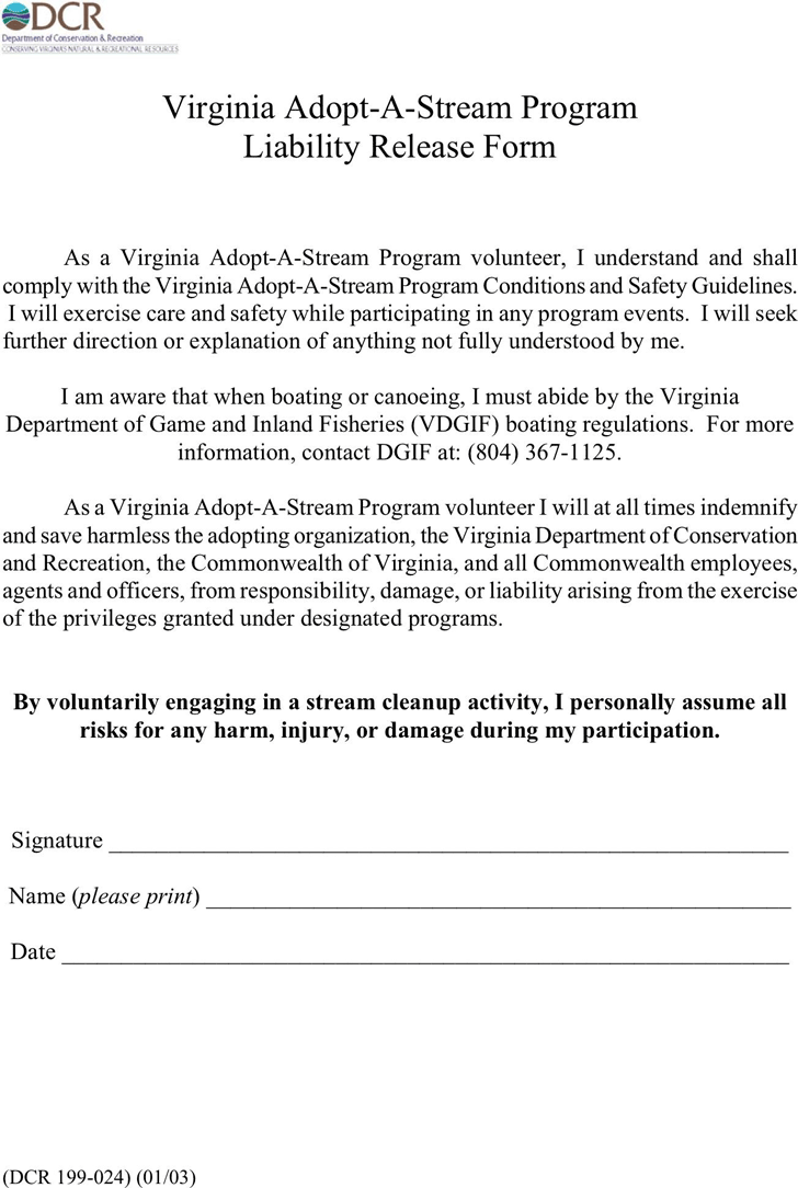 Virginia Liability Release Form 1
