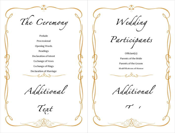 Wedding Program Template 2 Page 2