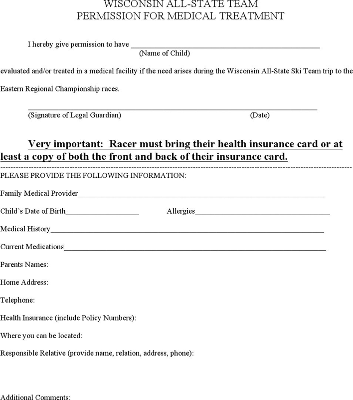Wisconsin Medical Release Form 1 Page 2