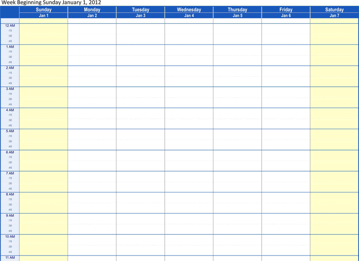 Work Schedule Template 2