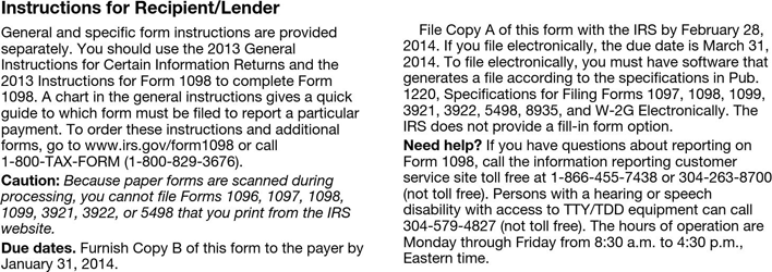 1098 Form 2013 Page 6