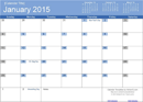 12 Month Calendar 2015