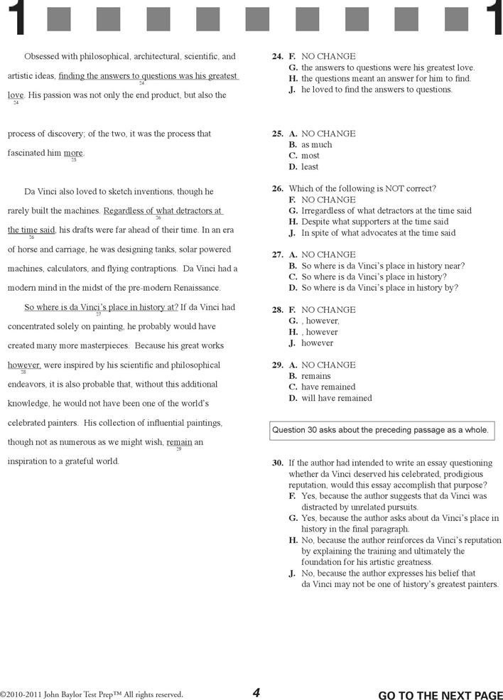 ACT Sample Test Template 2 Page 5