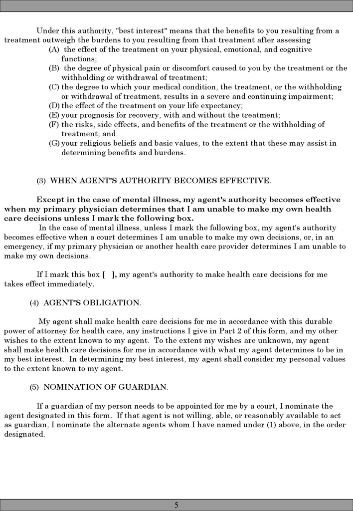Alaska Advance Health Care Directive Form 1 Page 5