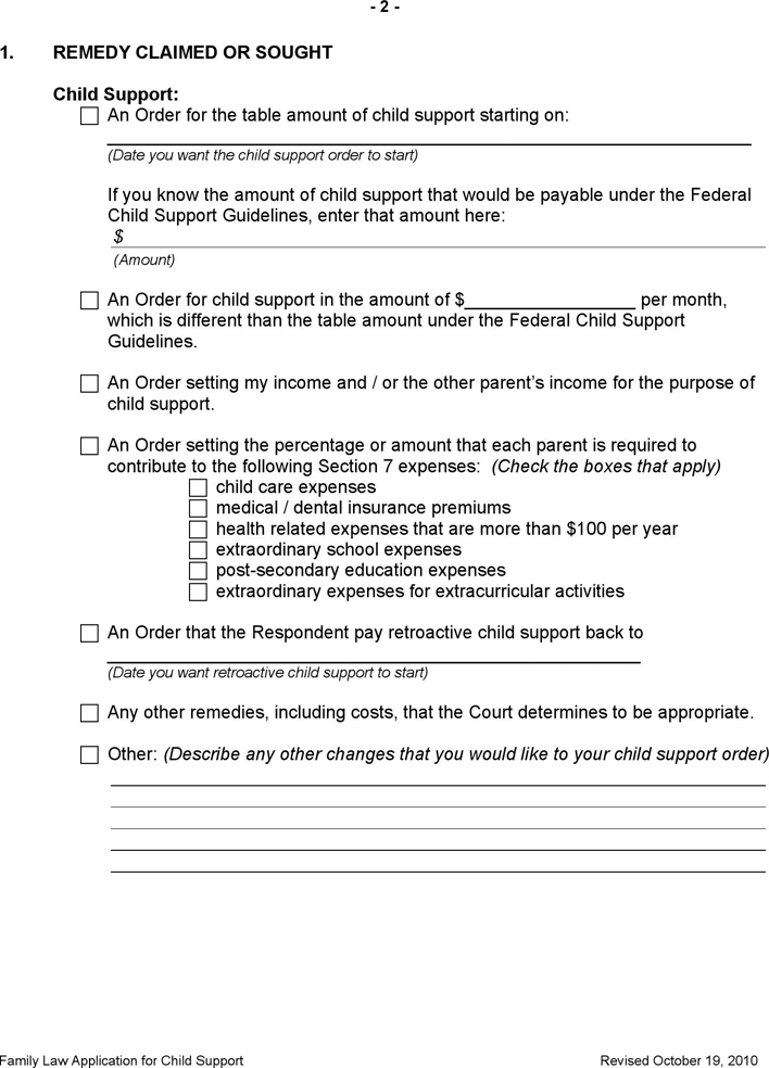 Alberta Application kit to Apply for Child Support Form Page 5