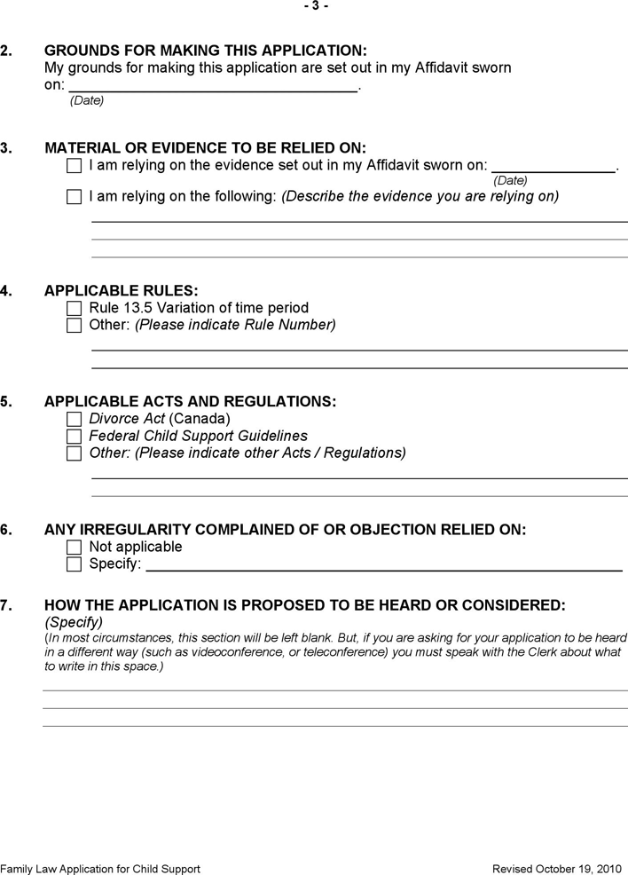 Alberta Application kit to Apply for Child Support Form Page 6
