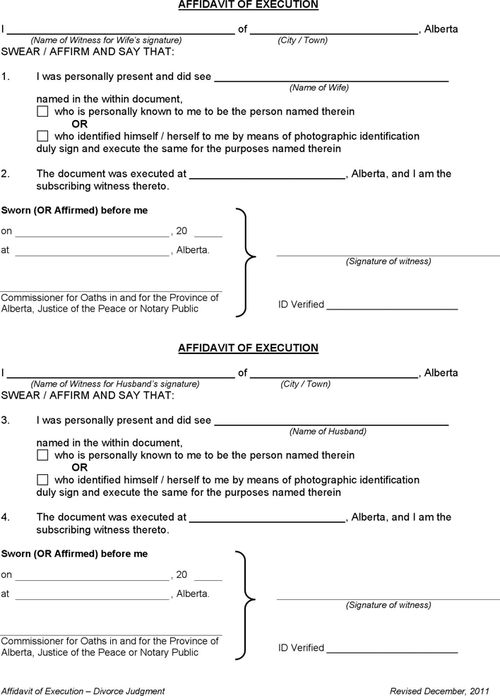 Alberta Joint Divorce Judgment and Corollary Relief Order Form Page 5
